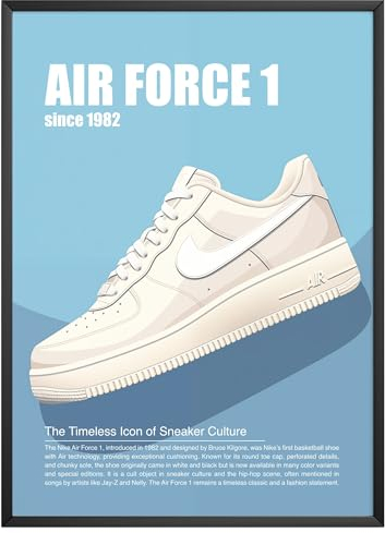 MJ-GRAPHICS® - Mood Mode Poster Sneaker Wohnzimmer Deko Schlafzimmer Fashion Bild Schuh Wandposter in A2, Fine Art Kunstdruck - Schuhe für Teenager Raumdekoration Sneaker Painting Blau - ohne Rahmen