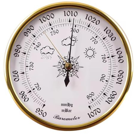 MPFJPNXN Barometer,Barometer Indoor,Barometers for The Home Wall,5 in Analog Weather Station,Metal Dial Type Barometer,Weather Barometer for The Old Fashioned,for Car,Terrace,Office,Living Room