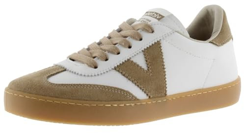 victoria Basket Berlín Ciclista Efecto Piel & Piezas Serraje En Contraste & Cordones Al Tono 1126207 para Mujer Beige 39