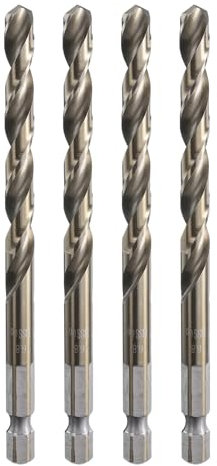 HARFINGTON 4pcs M35 High Speed Steel Cobalt Twist Drill Bit 6.8mm/0.04 Dia with Quick Change 1/4 Hex Shank Jobber Drill Bit for Metal, Steel, Copper, Aluminum, Zinc Alloy