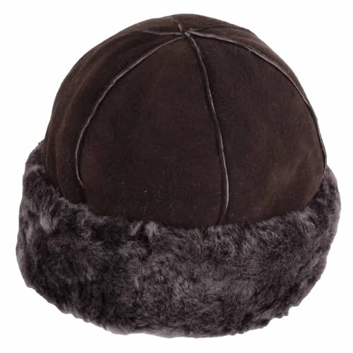 SNUGRUGS Womens Genuine Double Faced Sheepskin Hat, Sheepskin Trim