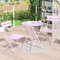 RELAX FIELD Gartenmöbel Set Wetterfest, Balkonmöbel Set 3 Teilig für Kleinen Balkon, Bistrotisch mit 2 Stühlen, Bistro Set Klappbar, Pink