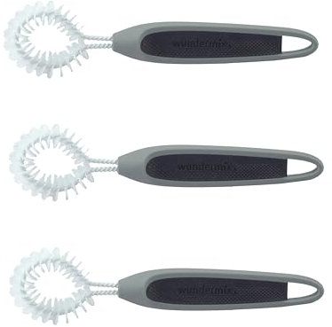 Wundermix - WunderBrush® Omega Reinigungsbürste für Gehäuse deiner Küchenmaschine (3er Set, Grau) • Reinigungsbürste für Gehäuse • Gehäuse Spülbürste