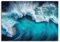 Paul Sinus Wandbild 100x70cm – Dynamische Ozeanwelle in Blau – Leinwandbild und Holzrahmen