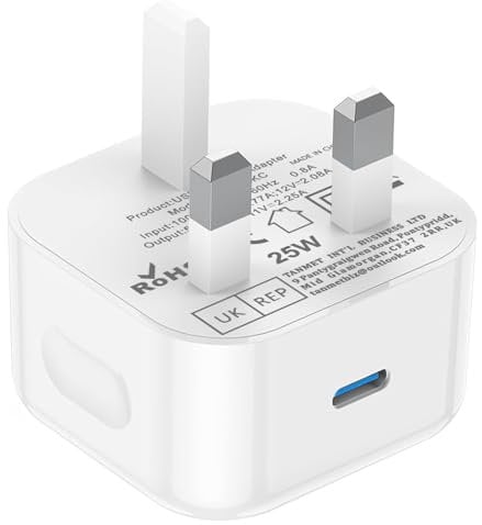 USB C Plug Fast Charge for Apple iPhone 16e 16 Plus 16 Pro Max 15 14 13 12 11 SE/Watch/New iPad 8 9 10 11th/Samsung S25/Google,25W Type C Charger Plug USBC Port lightning Charging Wall Plug Adaptor UK