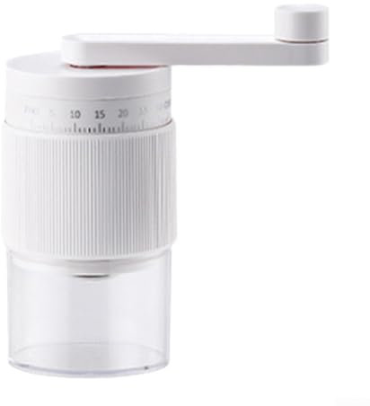 Manual Coffee Grinder, 35-Gears Hand Coffee Bean Grinder External Adjustable Coffee Grinder for Home Coffee Shops, 14x13x7 cm(White)