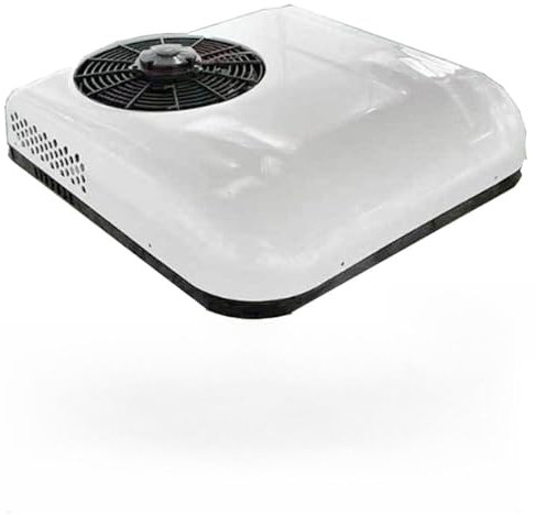 Aire acondicionado de techo para autocaravanas, 12 V/24 V, para estacionamiento, minivans, autocaravanas, autobuses, camiones, autocaravanas, excavadoras, autobuses y furgonetas,White-12V
