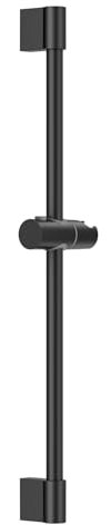 Auralum Asta Doccia 65 cm, Saliscendi Doccia in Acciaio Inox con Supporto per Doccia Girevole a 360° e Regolabile, Adattarsi ai Fori Esistenti (Nero)