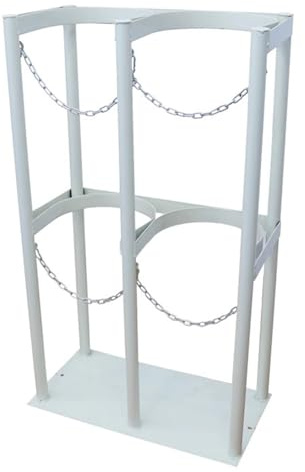 Heavy-Duty Gas Cylinder Bracket, Adjustable Floor Mount Holder for Laboratory & Hospital, Large 12.6inch Metal Buckle Tank Cabinet, Secure Extinguisher Storage