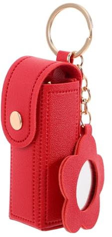 TOYANDONA Portable Lipstick Holder Keychain with Mirror Fashionable Lip Gloss Case for Women Scratch-resistant Lipstick Organizer Purse Charm for Travel Parties and Daily Use