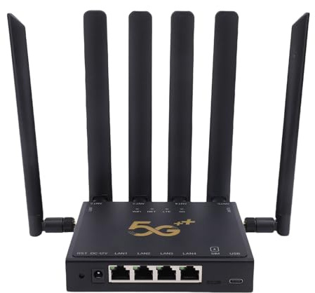 VBESTLIFE Dualband-Gigabit-WLAN-Router, WiFi 6 5G-Router mit 6 Antennen und Nano-SIM-Steckplatz, Stabiles 5G-Internet für UHD-Streaming und Online-Gaming