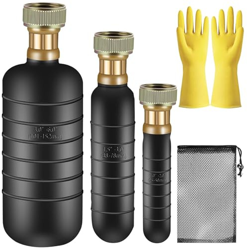 Multi-Size Drain Bladder Tool Heavy Duty Rubber Pipe for 1in-6in Plumbing Quick-Release Design Non Toxic Pipe Cleaning Kit