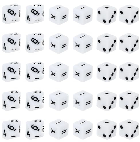 Acryl Würfel, 30 Stück Steckwürfel Mathe, Rechenwürfel für Mathematik, DREI Modelle der Berechnung von Würfeln, je 10, 1.6 cm Größe, Ideal für Lernspiele und Unterricht