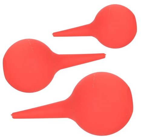 Ohrreinigungsball 3 Stück Packung aus Gummi für Erwachsene und Kinder, Rot | Ohren Reiniger, Sicherer Griff, Entfernt Staub und Schmutz, Flüssigkeiten Absaugen, für MP3 und Behälter