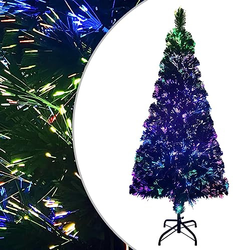 Solivagant Albero di Natale con Supporto Verde 210 cm in Fibra Ottica,Verde,6.2kg
