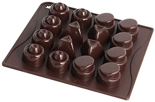 Dr. Oetker Silikon-SchokoladenformClassic, Pralinenform für 16 Köstlichkeiten, aus hochwertigem Platinsilikon, zur Zubereitung von Pralinen oder Eis, (Farbe: braun), Menge: 1 Stück
