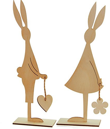 Hasen Paar Deko aus Sperrholz 25 cm