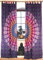 GURU SHOP Boho Vorhänge, Gardine (1 Paar) mit Schlaufen, Handbedruckter Ethno Style Vorhang, Mandala Motiv - Lila/gelb/pink, Baumwolle, 230x100x0 cm