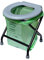 24ocean Mobile Klapptoilette Set Grau WC Klo Camping, Gestell Schwarz, 32 kompostierbare Beutel