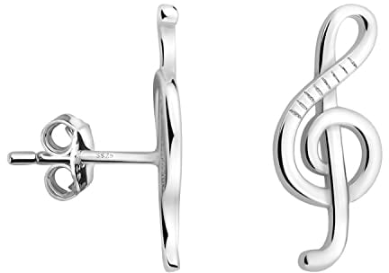 SOFIA MILANI - Damen Ohrringe 925 Silber - Ohrstecker Musik Violinschlüssel - 20674