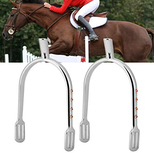Speroni placcati, in lega di zinco stretto sperone placcato all'ingrosso tutto intorno a piedi cavallo Roping speroni donna sperone inglese (argento)