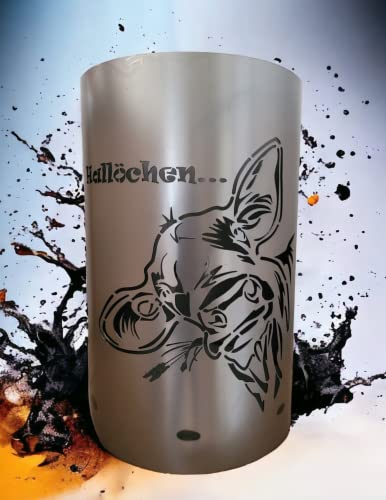 TiKo-Design Feuertonne - Lagerfeuertonne - Feuerkorb mit Kuh Hallöchen Motiv – Verleihen Sie Ihrem Garten EIN besonderes Ambiente für unvergessliche Abende mit ihren Freunden