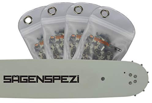 Guide Sägenspezi de 25cm 3/8P 40 maillons 1,3mm et 4 chaînes à gouge semi-carrée pour Echo CS 2511 TES