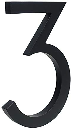 HASWARE Numero civico Galleggiante 6 Pollici (15 cm) Elegante Porta Numeri Targa Alfabeto Numeri indirizzo di casa (3, Nero)