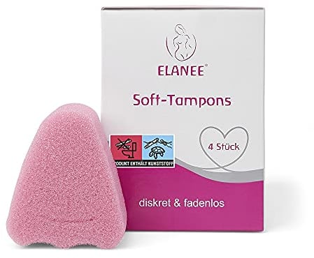 ELANEE Soft-Tampons, fadenlose Tampons, weiches & flexibles Material, 4 Stück (742-V3)