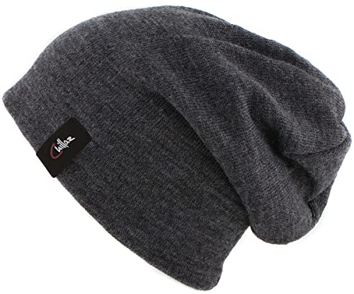 Chillaz Relaxed Beanie Grau - Elastische bequeme Mütze, Größe One Size - Farbe Dark Grey Melange