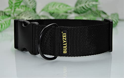 Halsband 5cm breit, Nylon, schwarz Gr.L