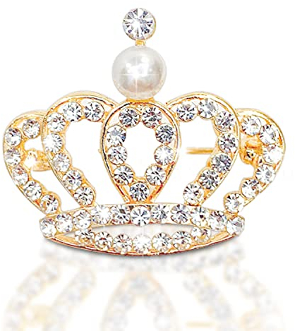 Krone Brosche,Krone Kristall Brosche,Brosche Damen, Gold Brosche, Hochzeitsfeier Brosche Pin Muttertag, Geschenk für Frau (crown-3)