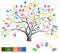 AIBAOBAO Hochzeits Fingerabdruck Baum DIY Hochzeitsbaum Leinwand Gästebuch 30 * 40cm, Fingerabdruck Baum Personalisierte Hochzeitsbaum für Jahrestag Geburtstag Signature mit 6 Farben Tinte