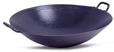 OQHAIR Hierro Hecho a Mano, Cocina de Hierro Puro Forjado a Mano, Cocina Antiadherente de Hierro Forjado sin Recubrimiento, Cocina Redonda para el hogar, Hierro Fundido