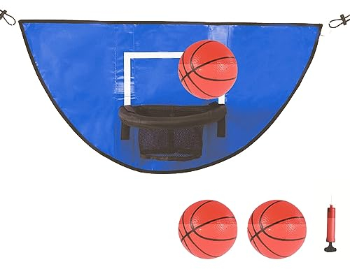 Trampolin Basketballkorb, Mini-Basketballkorb, leicht, Universalbrett für den Innenbereich mit Pumpe und 3 Mini-Bällen, wandmontierter Basketballkorb für Kinder und Erwachsene, für drinnen und draußen