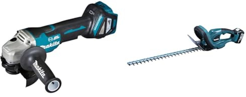 Makita DGA517Z Akku-Winkelschleifer 18 V mit Paddleschalter (ohne Akku, ohne Ladegerät), Bunt & DUH523RF lxt 18 V Akku Heckenschere inkl. Akku und Ladegerät