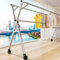 Etendoir Linge Interieur XXl avec Poulies​,Grande Capacité 3 Bar Etandoire à Linge Intérieur Pliant e Extensible,Hauteur 128cm,Etandoire à Linge en Inox pour Extérieur,Without shoe support,240cm