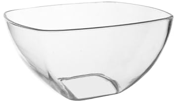 Milageto Ensaladera Tazón de Dulces Acrílico Transparente Frutero Contenedor de Buffet Palomitas de Maíz Chips Snack Bowl para Bar Bodas Cenas Familiares, 23.7 cm x 12 cm