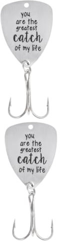 GALPADA 2pcs Fish Hook Key Chain Guitar Piece Keychain Personality Keychains Creative Fish Hook for Fishermen Key Ring Chains for Crafting Silver Keyring Style
