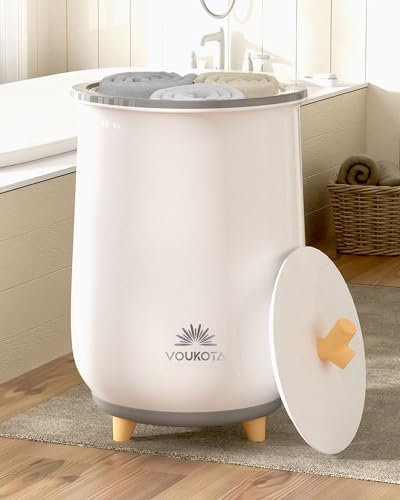 VOUKOTA Towel Warmers for Bathroom, 20L Luxury Towel Warmer Bucket with Auto Shut Off, Heat Timer 20/40/60/90 Min Adjustable, 3 Heating Temperature Select, Idea for Any Occasion