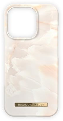 IDEAL OF SWEDEN Bedruckte Handyhülle, niedliches buntes Muster, schützende Abdeckung aus Hartplastik mit Mikrofaserfutter für das iPhone. Kompatibel mit iPhone 16 Pro (Rose Pearl Marble)