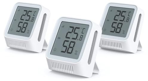 X-sense 3 termometri digitali per interni, mini termometri Wi-Fi con app Xsense, gamma di comfort personalizzata, indicatore Smiley, compatibile con Alexa, richiede stazione base SBS50