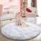 lightlux Shaggy Hochflor Teppich Rund für Kinderzimmer Wohnzimmer Schlafzimmer Langflor Teppich Hochwertig Hohe Pflegeleicht Fadendichte Flauschiger kinderteppich für Kinder Mädchen(Grau, 153cm)
