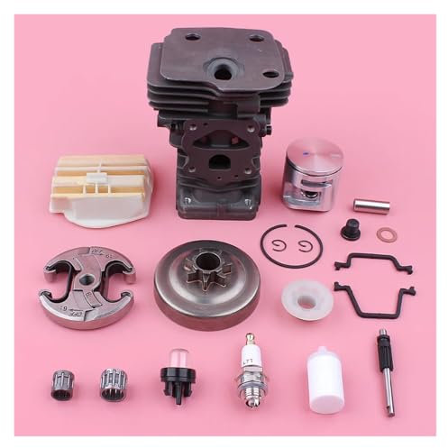 BVNZUFH Kit Cilindro pistone da 44 mm for 445 450 .325 7 Denti Tamburo Frizione Filtro Carburante Aria Pompa Olio Motosega Sostituzione Pezzo di Ricambio