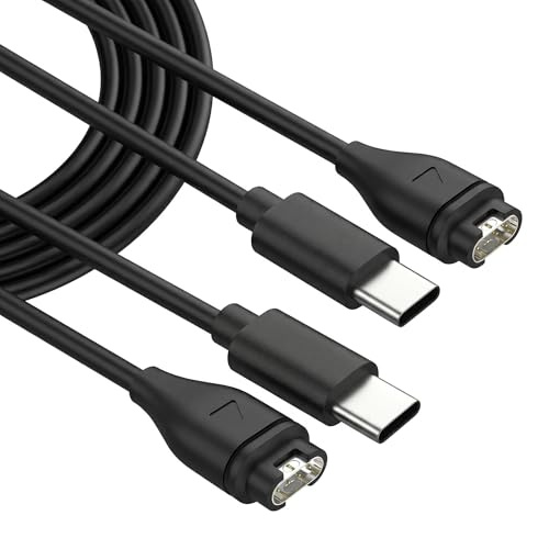 USB C Charger for Garmin Watch Charging Cable for Forerunner 745 935 945 45 45S 245 Music, Fenix 5 5S 5X Plus 6 6S 6X Pro 7 7S 7X, Vívoactive 3 4 4S, Venu, Approach S10 S40 S60 S12, Instinct, 2 Pack