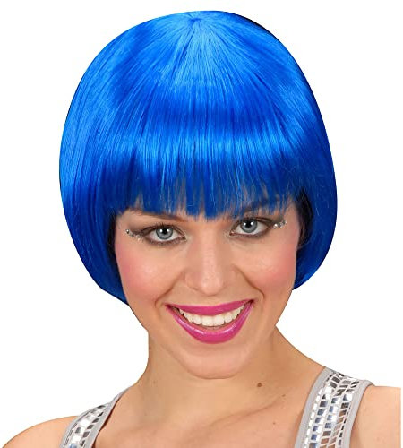 Widmann R0857 - Perücke Rave, blau, Disco, Karneval, Mottoparty