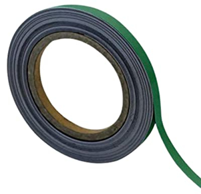 Magnetic Steel Easy-Wipe Tape, Thin & Flexible, Cut to Fit Strip, Strong Magnetic Tape, High Visible Identification, Suitable For All Non-Magnetic Surfaces - Green - H.10mm x W.10M