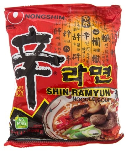 Nong Shim Shin Ramyun Noodle Soup, Gourmet Spicy Flavor, 4.23-Ounce (Pack Of 10)