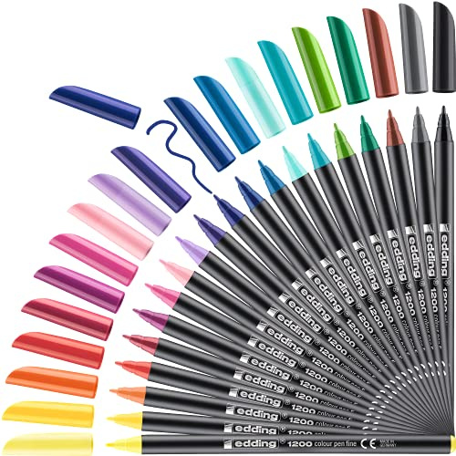 Edding - E1200-20-Bts Pack con 16+4 Rotuladores, 1200. 16 colores surtidos + 4 colores pastel