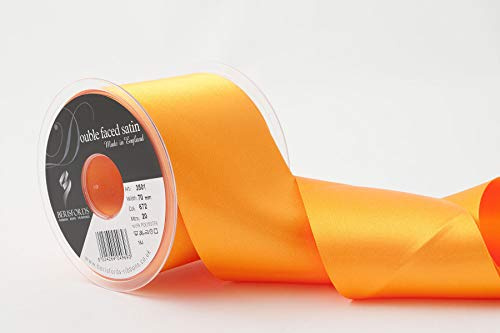 Berisfords Double Faced Satin Ribbon, Marigold, 70 mm Width, 20 metre Length